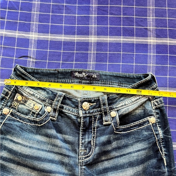 Miss Me Dark Blue Denim Jeans Mid-Rise Boot Size 25 - Picture 15 of 15